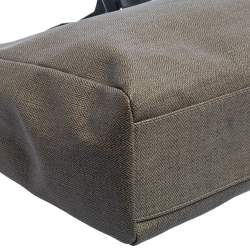 Pre Owned Bvlgari Grey/Black Coated Canvas and Leather Double Zip Tote