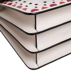 Pre Owned Bvlgari White Leather Embellished Serpenti Forever Flap Top Handle Bag