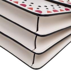 Pre Owned Bvlgari White Leather Embellished Serpenti Forever Flap Top Handle Bag