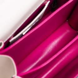 Pre Owned Bvlgari White Leather Embellished Serpenti Forever Flap Top Handle Bag