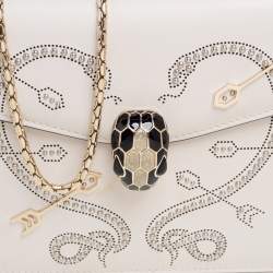 Bvlgari Off White Leather Pop Heart Serpenti Forever Shoulder Bag