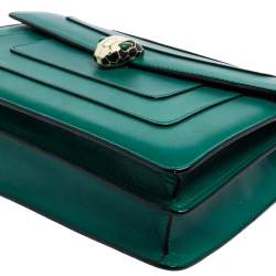 Bvlgari Green Leather Medium Serpenti Forever Shoulder Bag
