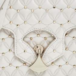 Pre Owned حقيبة كتف بلغاري ديفاس دريم مبطن جلد بيج 