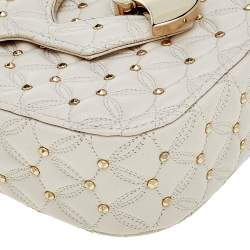 Pre Owned حقيبة كتف بلغاري ديفاس دريم م بطن جلد بيج 