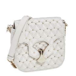 Pre Owned حقيبة كتف بلغاري ديفاس دريم مبطن جلد بيج 