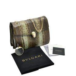 Bvlgari Beige/Brown Karung Medium Serpenti Forever Flap Shoulder Bag