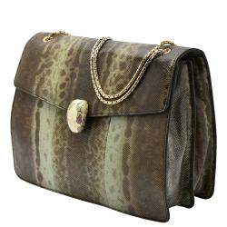 Bvlgari Beige/Brown Karung Medium Serpenti Forever Flap Shoulder Bag