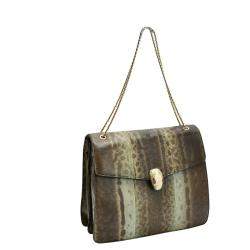 Bvlgari Beige/Brown Karung Medium Serpenti Forever Flap Shoulder Bag