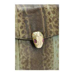 Bvlgari Beige/Brown Karung Medium Serpenti Forever Flap Shoulder Bag