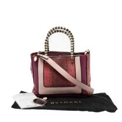 Bvlgari Tri Color Leather and Kurung Serpenti Scaglie Tote