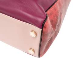 Bvlgari Tri Color Leather and Kurung Serpenti Scaglie Tote