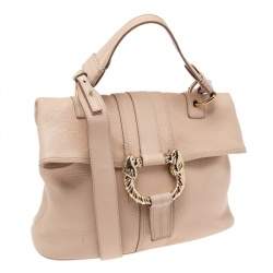 Pre Owned حقيبة كتف بلغاري ليوني جلد بيج