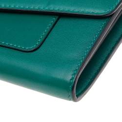 Bvlgari Green Leather Serpenti Forever Continental Wallet