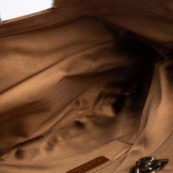 Pre Owned Bvlgari Metallic Brown Pleated Satin Clutch