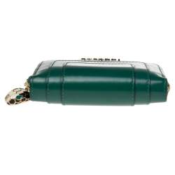 Bvlgari Green Leather Serpenti Forever Zip Compact Wallet