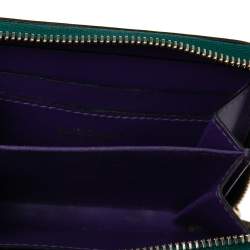 Bvlgari Green Leather Serpenti Forever Zip Compact Wallet