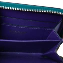 Bvlgari Green Leather Serpenti Forever Zip Compact Wallet