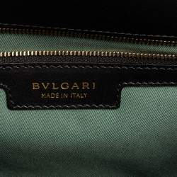 Pre Owned Bvlgari Black Leather Large Serpenti Forever Flap Shoulder Bag
