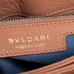 Pre Owned Bvlgari Beige Leather Monette Flap Top Handle Bag