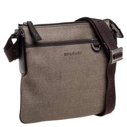 Bvlgari Beige Coated Canvas Sling Bag