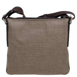 Bvlgari Beige Coated Canvas Sling Bag