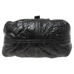 Pre Owned Bvlgari Black Textured Leather Chandra Hobo