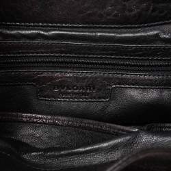Pre Owned Bvlgari Black Textured Leather Chandra Hobo