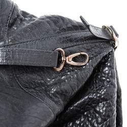 Pre Owned Bvlgari Black Textured Leather Chandra Hobo