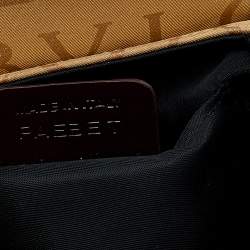 Bvlgari Beige/Brown Canvas And Leather Cylinder Bag