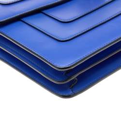 Pre Owned حقيبة كتف بلغاري فوريفر سيبرنتي متوسطة جلد أزرق