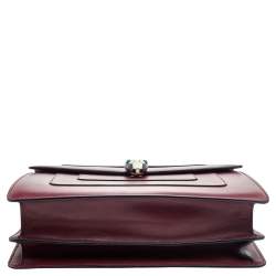 Bvlgari Burgundy Leather Large Serpenti Shoulder Bag