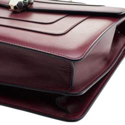 Bvlgari Burgundy Leather Large Serpenti Shoulder Bag