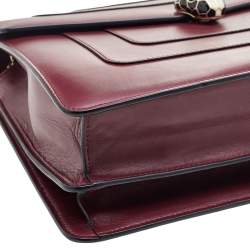 Bvlgari Burgundy Leather Large Serpenti Shoulder Bag