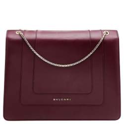 Bvlgari Burgundy Leather Large Serpenti Shoulder Bag