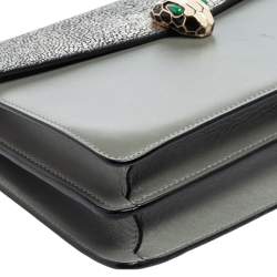 Bvlgari Grey Stingray and Leather Medium Serpenti Forever Shoulder Bag
