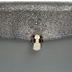 Bvlgari Grey Stingray and Leather Medium Serpenti Forever Shoulder Bag