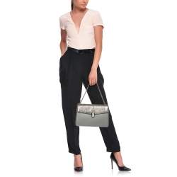 Bvlgari Grey Stingray and Leather Medium Serpenti Forever Shoulder Bag