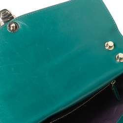 Pre Owned Bvlgari Green Leather Large Serpenti Forever Shoulder Bag