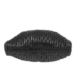 Bvlgari Black Leather Pleated Twit Tote