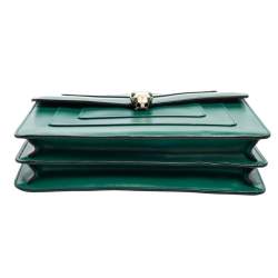 مملوكة مسبقًا Bvlgari Green Leather Medium Serpenti Forever Shoulder Bag