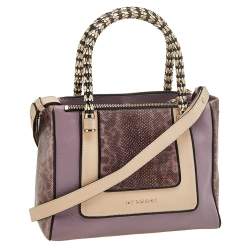 Bvlgari Tri Color Leather and Kurung Serpenti Scaglie Tote