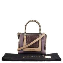 Bvlgari Tri Color Leather and Kurung Serpenti Scaglie Tote