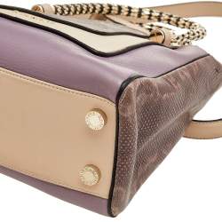 Bvlgari Tri Color Leather and Kurung Serpenti Scaglie Tote