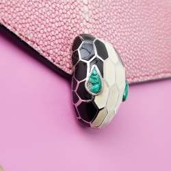 Bvlgari Pink Stingray And Leather Small Serpenti Shoulder Bag