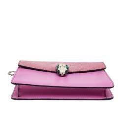 Bvlgari Pink Stingray And Leather Small Serpenti Shoulder Bag