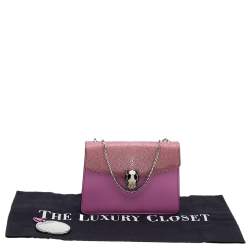 Bvlgari Pink Stingray And Leather Small Serpenti Shoulder Bag
