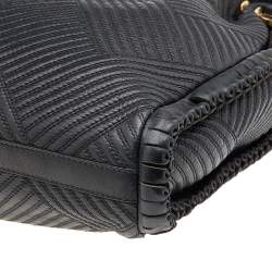 Pre Owned Bvlgari Black Quilted Leather Twistino Tina Shopper Tote