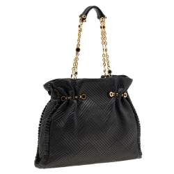 Pre Owned Bvlgari Black Quilted Leather Twistino Tina Shopper Tote