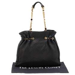 Pre Owned Bvlgari Black Quilted Leather Twistino Tina Shopper Tote