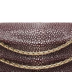 Bvlgari Plum Stingray and Leather Medium Serpenti Forever Shoulder Bag